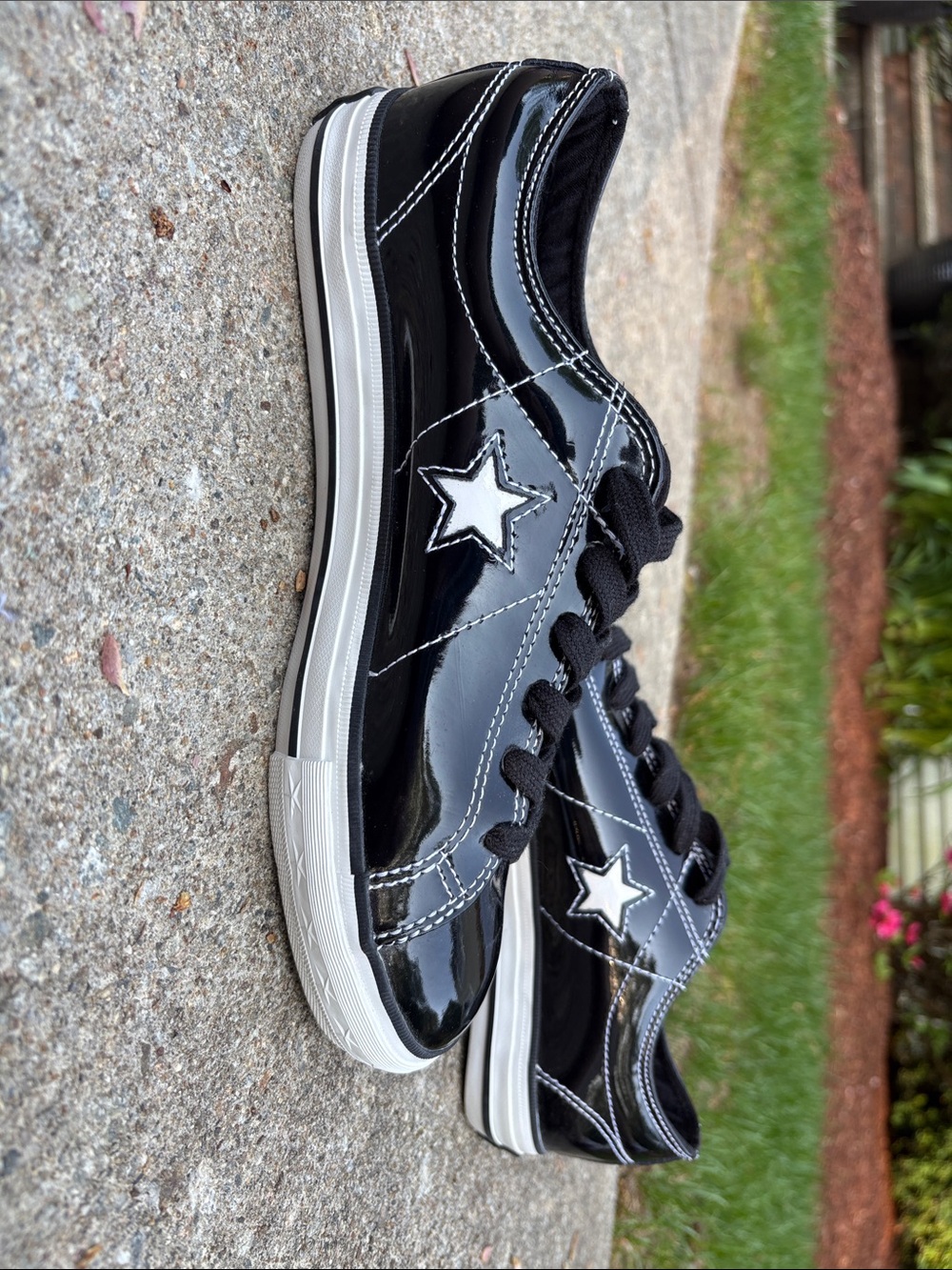 Converse Black Patent One Star Low Top Sneakers - Picture 8 of 8